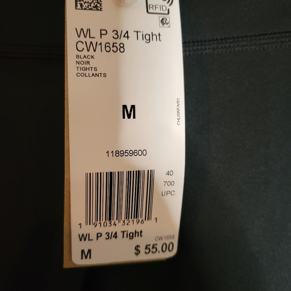 Adidas medium new black crop leggings mesh bottom 3/4 length - Picture 3 of 5